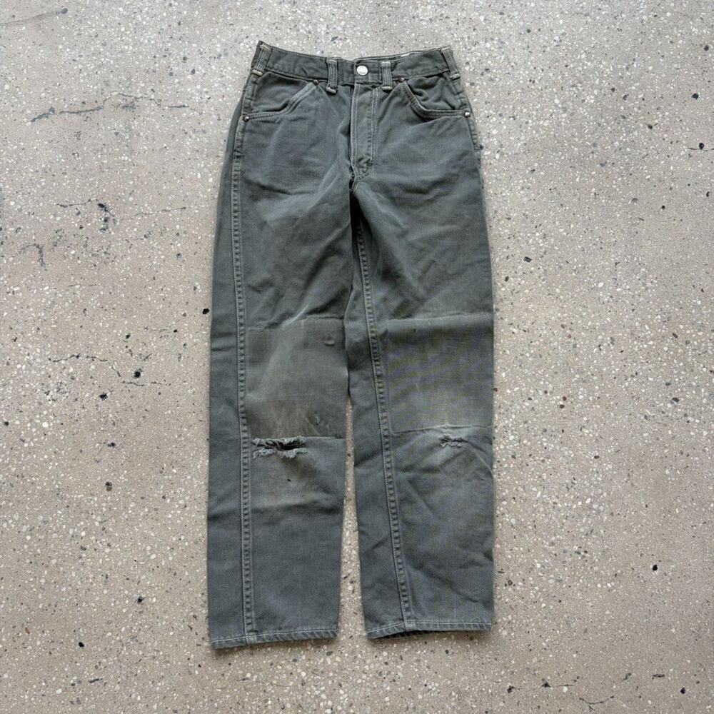 Vintage 60s Green Sanforized Distressed Jeans 22x22
